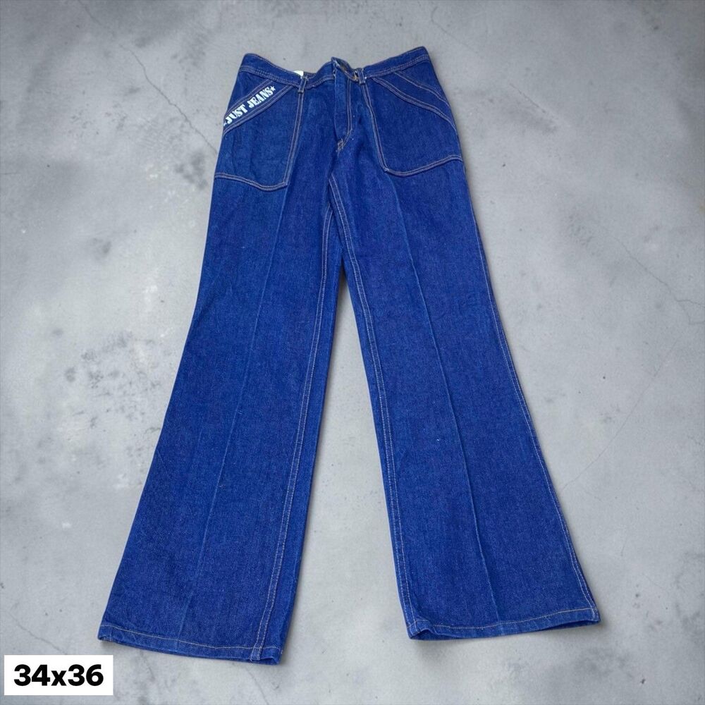 NWT Vintage Just Jeans‎ 1970s Deadstock Wide Leg Flare Denim Jeans 34x36 Canada